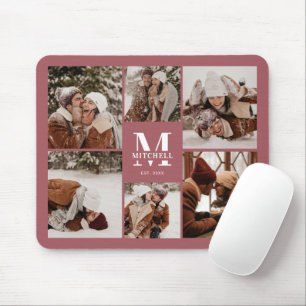 Modern Photo Collage Personlig Monogram Rosa Musmatta
