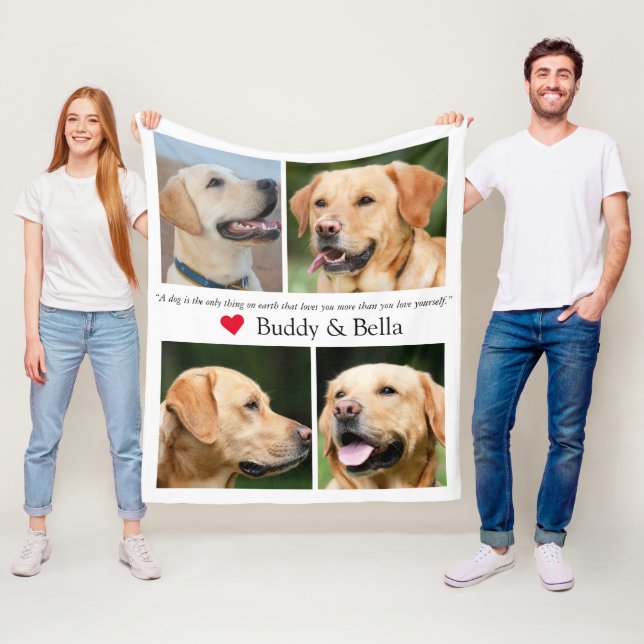 Modern Photo Collage Pet Fleecefilt (På plats)