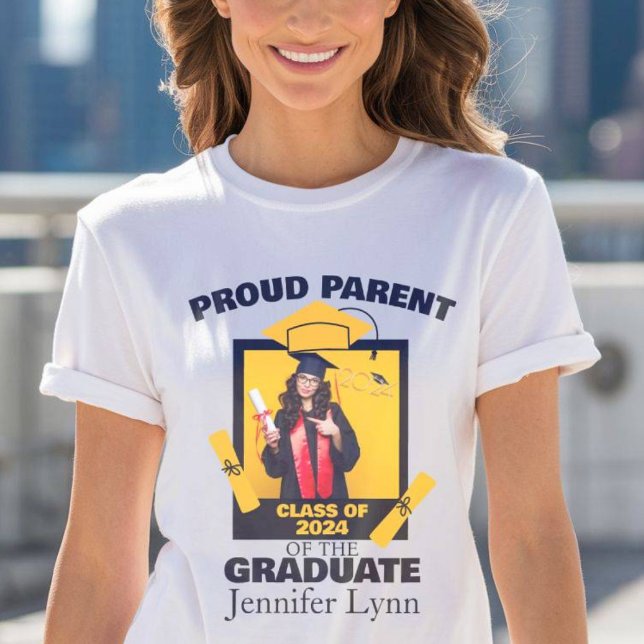Modern Photo Collage Proud Parent Studenten T Shirt (Skapare uppladdad)