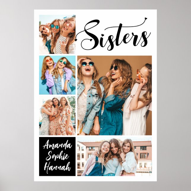 Modern Photo Collage Sisters Poster (Framsidan)