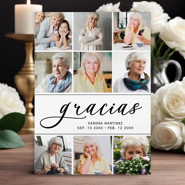 Modern Photo Collage Spansk begraver Tack Kort (Skapare uppladdad)