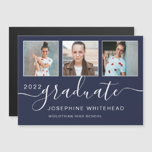 Modern Photo Collage Studenten 2022 Navy Blue