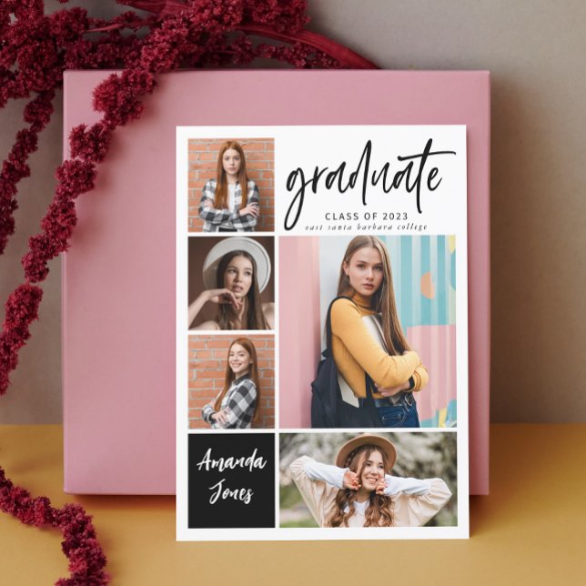 Modern Photo Collage Studenten Inbjudningar (Skapare uppladdad)