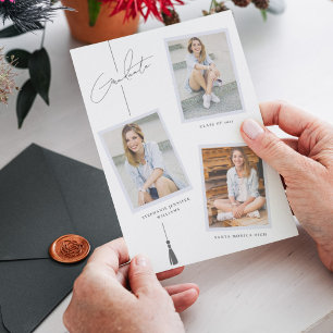 Modern Photo Collage Studenten White Meddelande