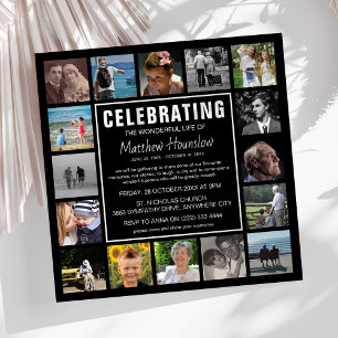 Modern Photo Collage Sympathy Firande of Life Inbjudningar