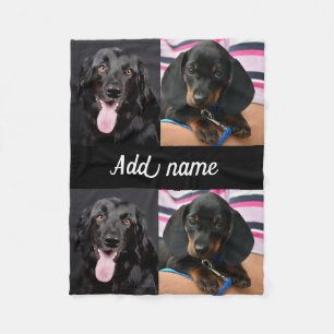 Modern Photo Collage Ull Hund Blanket, liten Fleecefilt