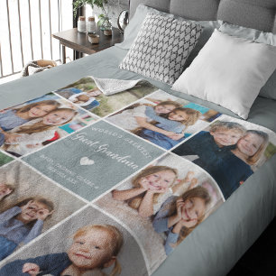 Modern Photo Collage Underbar Grandma Anpassningsb Fleecefilt