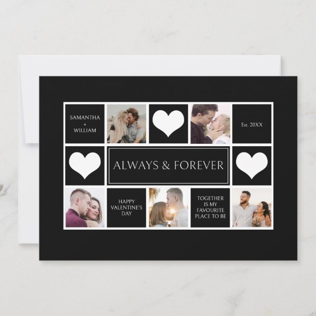 Modern Photo Collage Valentines day Julkort (Framsida)