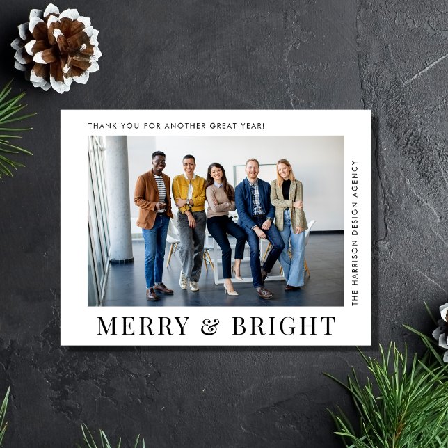 Modern Photo Corporate-jul Helg Vykort (Spread the joy of the season and strengthen business relationships with our photo holiday postcard)