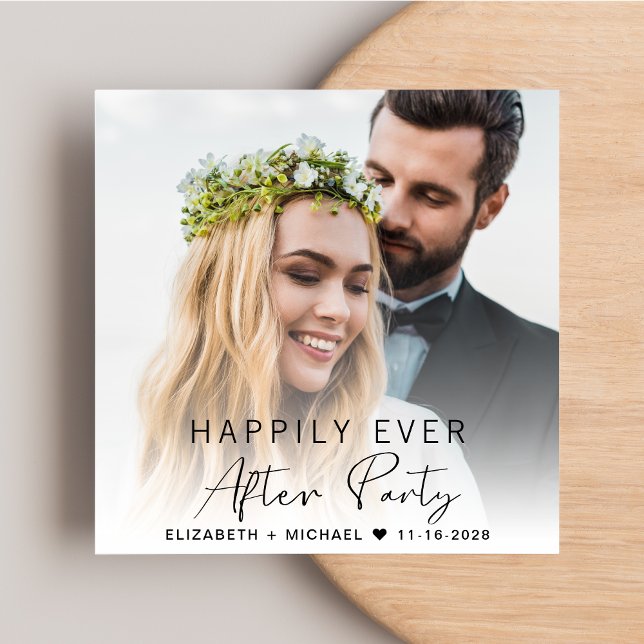 Modern Photo Cream-bröllopsmottagning Inbjudningar (Skapare uppladdad)