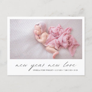 Modern Photo Cute Helgdag Birth Meddelande Vykort