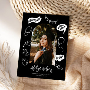 Modern Photo Doodle Studenten Black Meddelande