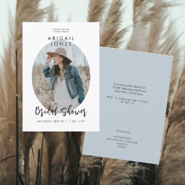 Modern Photo Dusty Blue-Möhippa Inbjudningar