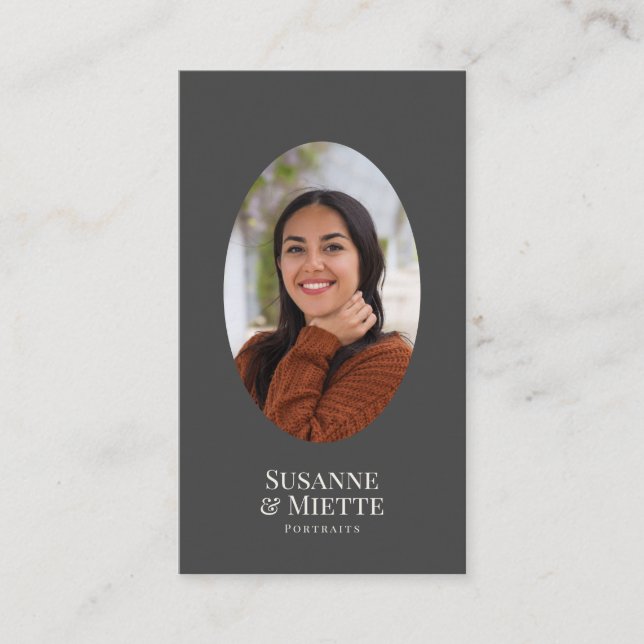 Modern Photo Earth-ton-Elegant Fotography Studio Visitkort (Framsida)