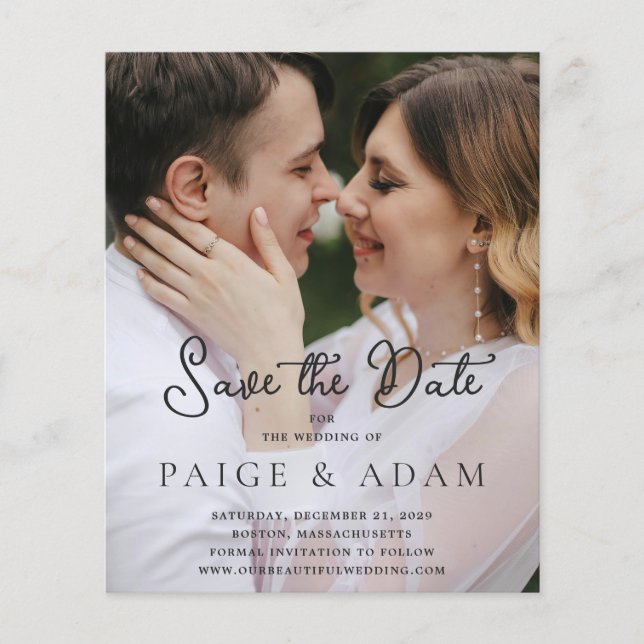 Modern Photo Editorial Wedding Save the Date Flygblad (Framsidan)