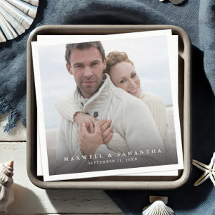 Modern Photo Elegant bröllop Napkins Pappersservett