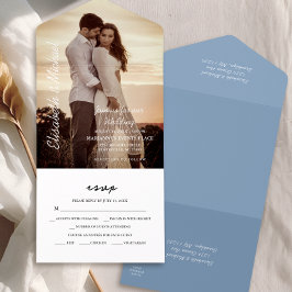 Modern Photo Elegant Dusty Blue Bröllop