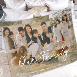 Modern Photo Elegant Family Script Collage Fleecefilt<br><div class="desc">Fotokollage 3 Fotoskripttypografi Modern Elegant Fleece Blanket.</div>