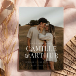 Modern Photo Elegant Snyggt Bröllop spara datum Inbjudningar