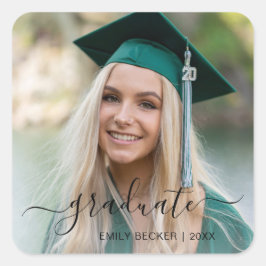 Modern Photo Elegant Studenten Fyrkantigt Klistermärke