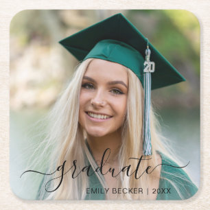 Modern Photo Elegant Studenten Underlägg Papper Kvadrat