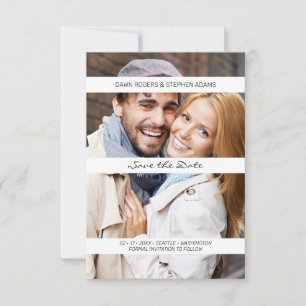 Modern Photo Engaged Couple Bröllop-varning Spara Datumet