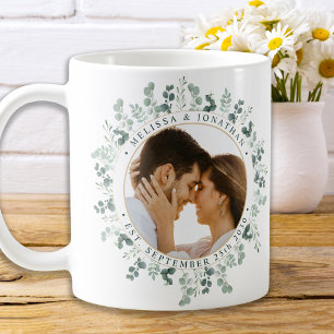 Modern Photo Eucalyptus Personlig Bröllop Kaffemugg