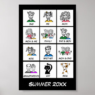 Modern Photo Family Collage   Svart Poster