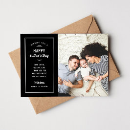 Modern Photo Fars dag Card för Make och Pappa Inbjudningar