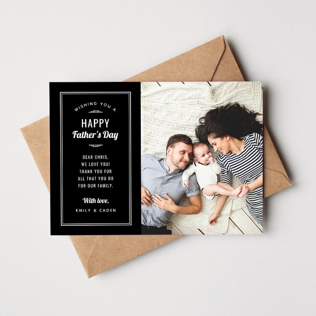 Modern Photo Fars dag Card för Make och Pappa Inbjudningar (Skapare uppladdad)