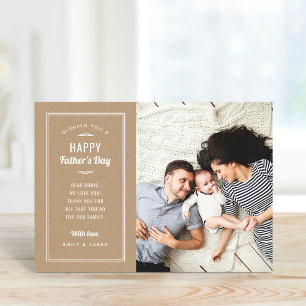 Modern Photo Fars dag Card för Make och Pappa Kort