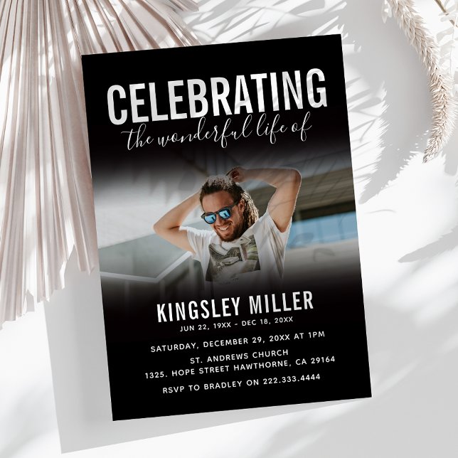 Modern Photo Firande i Life Memorial Inbjudningar (Skapare uppladdad)