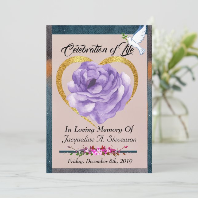 Modern Photo Firande of Life Order of Service Program (Stående Fram)