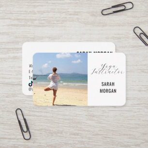 Modern Photo Fitness Yoga Instructor Influencer Visitkort