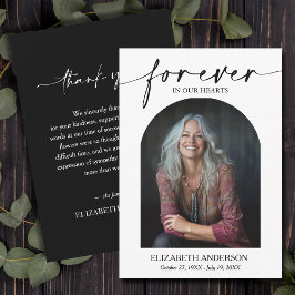 Modern Photo Funeral Bereavement Memorial Tack Kort