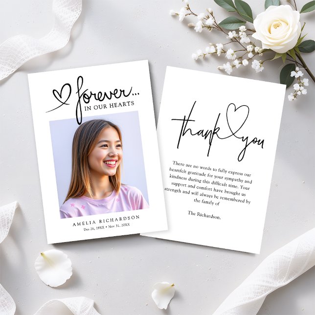 Modern Photo Funeral Memorial Sympathy Tack Kort (Skapare uppladdad)