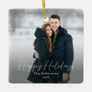 Modern Photo Glad helg-familjen Namn Julgransprydnad Keramik