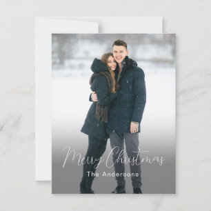 Modern Photo God jul-familjen Namn Julkort