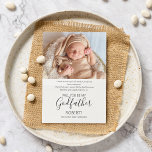 Modern Photo Godfather Frieri inbjudan<br><div class="desc">Be din bästa vän,  bror eller kusin att vara din baby gudfader med det här vackra fotokortet. Med ett sött foto av baby,  ett mallmeddelande,  kan allt teckensnitt som stilar och färg kan ändras genom att klicka på den anpassade länken efter att du har anpassat dig.</div>