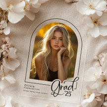 Modern Photo Grad Clear Acrylic annnoonung