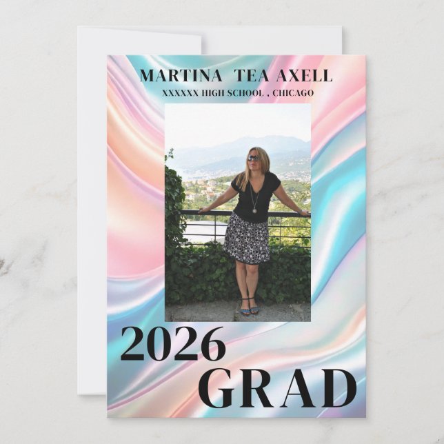 Modern Photo Graduation Announcement  Inbjudningar (Framsida)