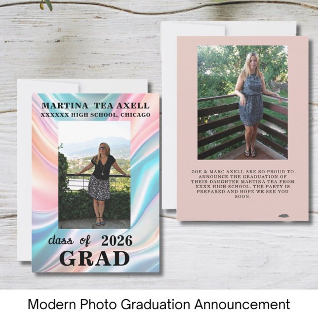 Modern Photo Graduation Announcement  Meddelande (Skapare uppladdad)