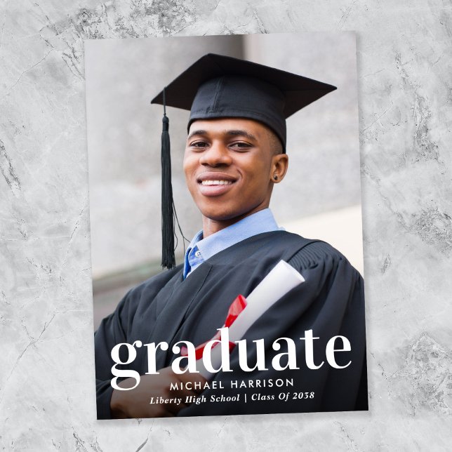 Modern Photo Graduation Meddelande (Modern Photo Graduation Announcement)