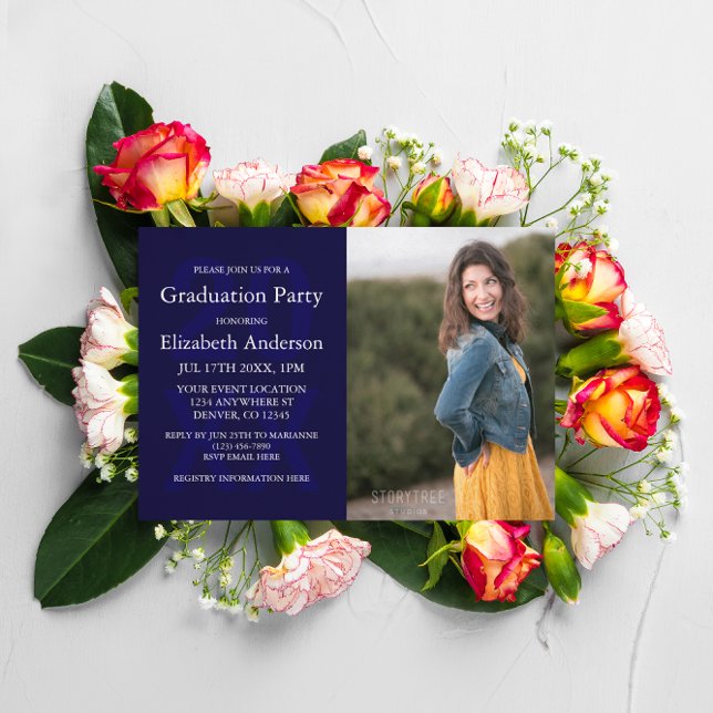 Modern Photo Graduation Party Inbjudningar (Skapare uppladdad)