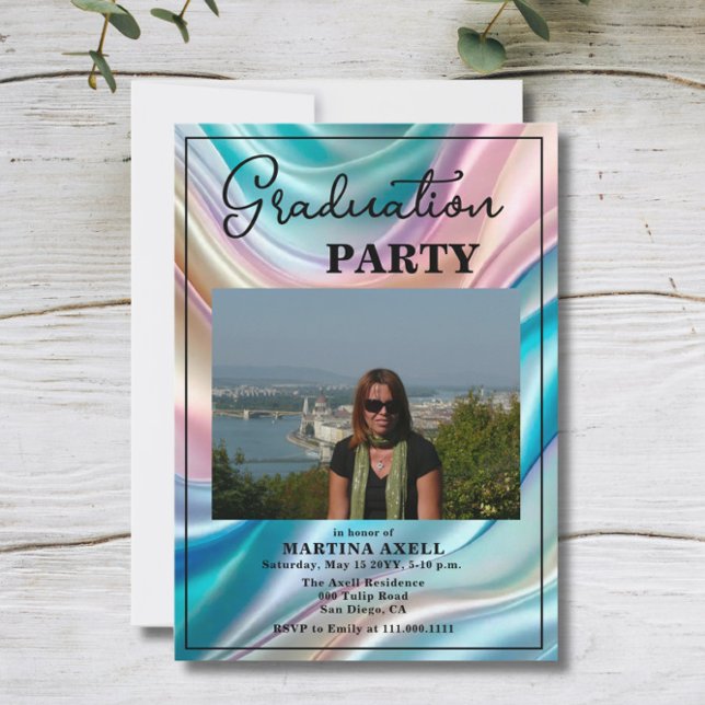 Modern Photo Graduation Party Invitation Inbjudningar (Skapare uppladdad)