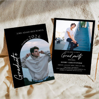 Modern Photo Graduation Party Invitation Inbjudningar