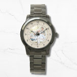Modern Photo Grandpa Script Heart Armbandsur<br><div class="desc">Modern Photo Grandpa Script Heart Watches ger ditt favoritfoto med texten "We (eart) you Grandpa" i ett modernt,  vitt typografiskt överlägg. Anpassa genom att redigera texten i textrutan. Designad av ©Evco Studio www.zazzle.com/store/evcostudio</div>