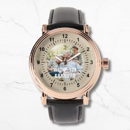 Modern Photo Grandpa Script Heart Armbandsur