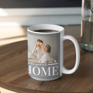 Modern Photo Grått Det är bra att vara hemoffertgå Kaffemugg