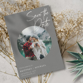 Modern Photo Grått Spara Datumet